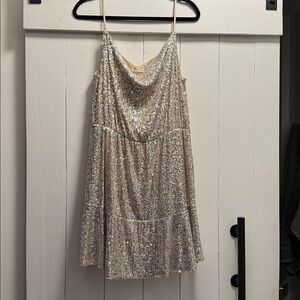 Kohls SO Silver Sequin Dress XL Sparkly Party Formal Dance